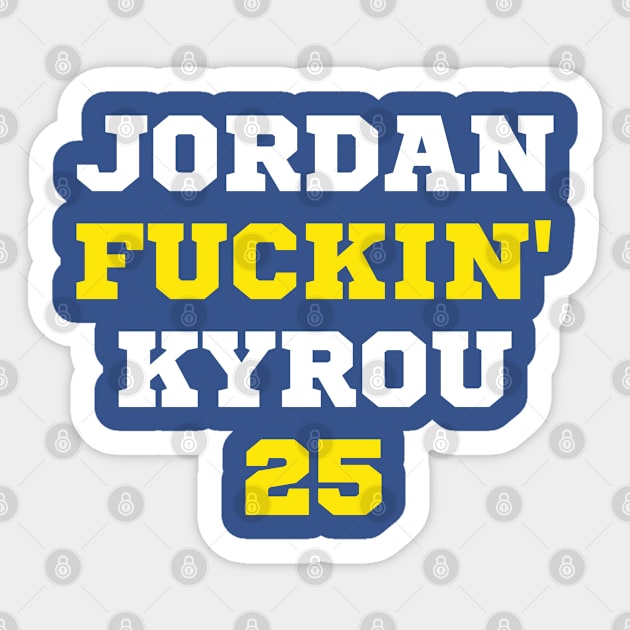 Jordan F*ckin' Kyrou Sticker by Litehouse Tees